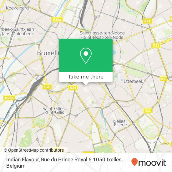 Indian Flavour, Rue du Prince Royal 6 1050 Ixelles map