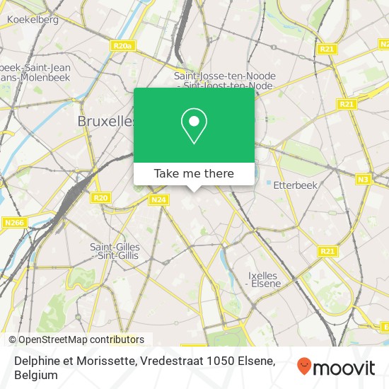 Delphine et Morissette, Vredestraat 1050 Elsene map