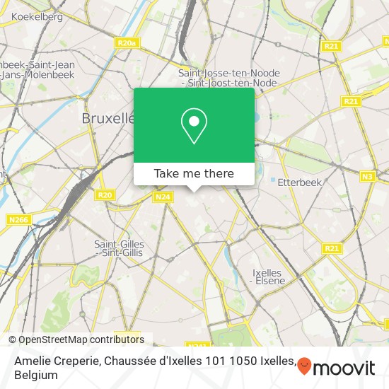 Amelie Creperie, Chaussée d'Ixelles 101 1050 Ixelles plan