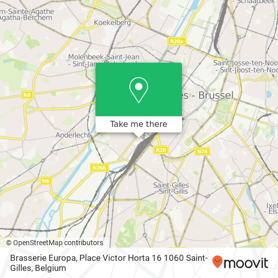 Brasserie Europa, Place Victor Horta 16 1060 Saint-Gilles plan