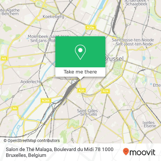 Salon de Thé Malaga, Boulevard du Midi 78 1000 Bruxelles plan