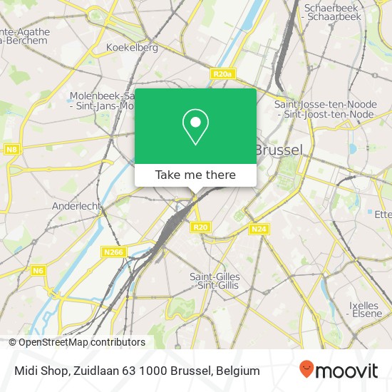 Midi Shop, Zuidlaan 63 1000 Brussel plan
