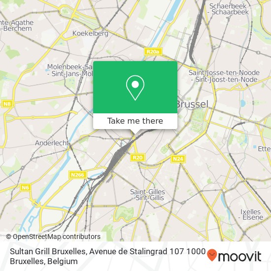 Sultan Grill Bruxelles, Avenue de Stalingrad 107 1000 Bruxelles map