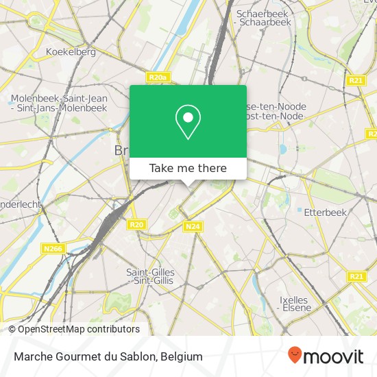 Marche Gourmet du Sablon, Grote Zavel 1000 Brussel plan
