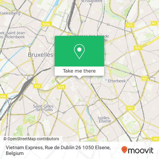 Vietnam Express, Rue de Dublin 26 1050 Elsene plan