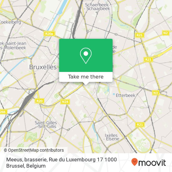 Meeus, brasserie, Rue du Luxembourg 17 1000 Brussel map