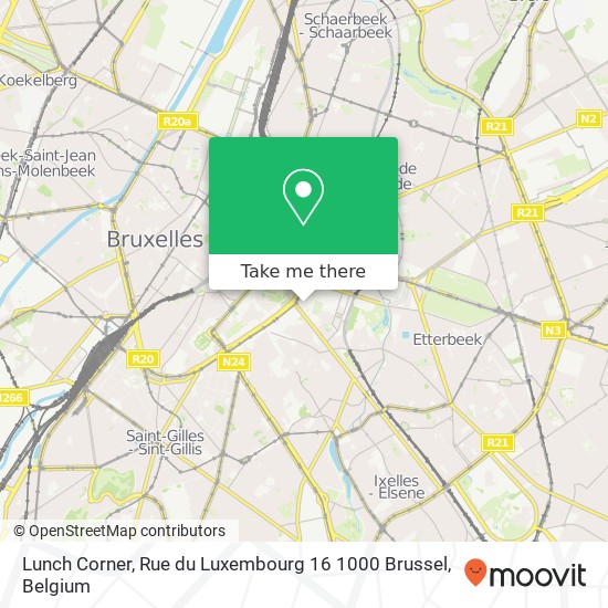 Lunch Corner, Rue du Luxembourg 16 1000 Brussel plan