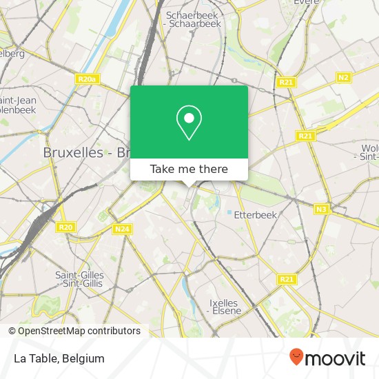 La Table, Rue d'Arlon 37 1000 Brussel plan