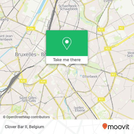 Clover Bar II, Rue d'Arlon 43 1000 Bruxelles plan