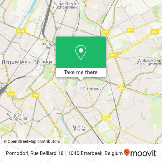 Pomodori, Rue Belliard 181 1040 Etterbeek plan