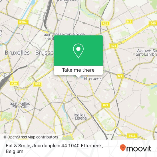 Eat & Smile, Jourdanplein 44 1040 Etterbeek map