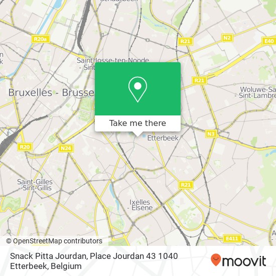 Snack Pitta Jourdan, Place Jourdan 43 1040 Etterbeek map