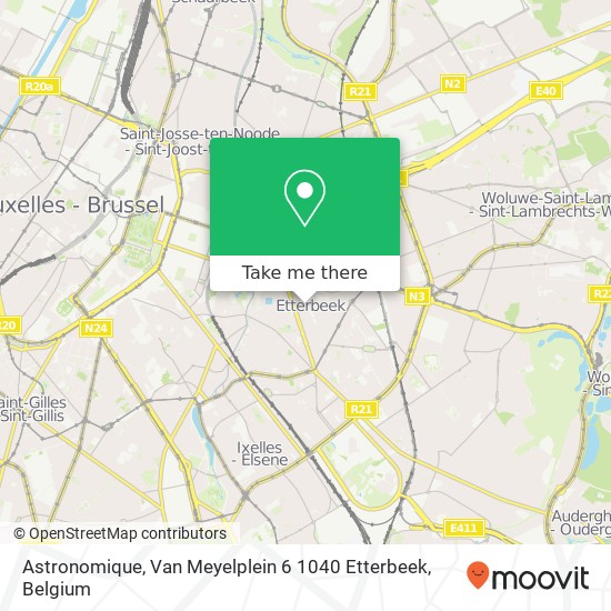 Astronomique, Van Meyelplein 6 1040 Etterbeek plan