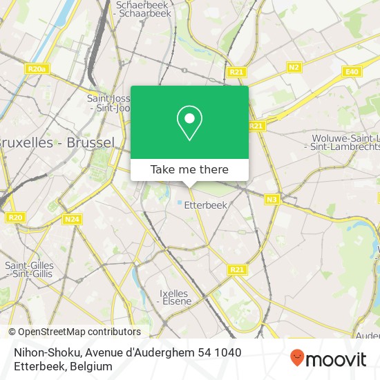 Nihon-Shoku, Avenue d'Auderghem 54 1040 Etterbeek map