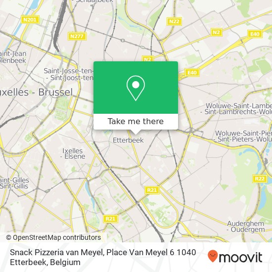 Snack Pizzeria van Meyel, Place Van Meyel 6 1040 Etterbeek map