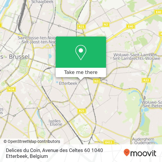 Delices du Coin, Avenue des Celtes 60 1040 Etterbeek plan