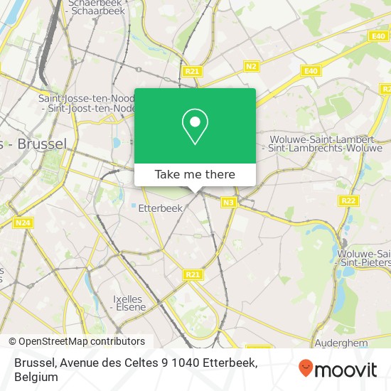 Brussel, Avenue des Celtes 9 1040 Etterbeek map