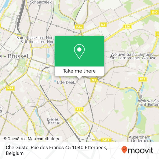 Che Gusto, Rue des Francs 45 1040 Etterbeek map