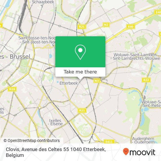 Clovis, Avenue des Celtes 55 1040 Etterbeek map