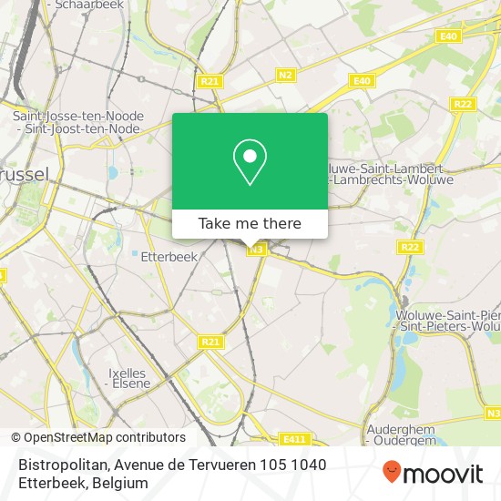 Bistropolitan, Avenue de Tervueren 105 1040 Etterbeek map