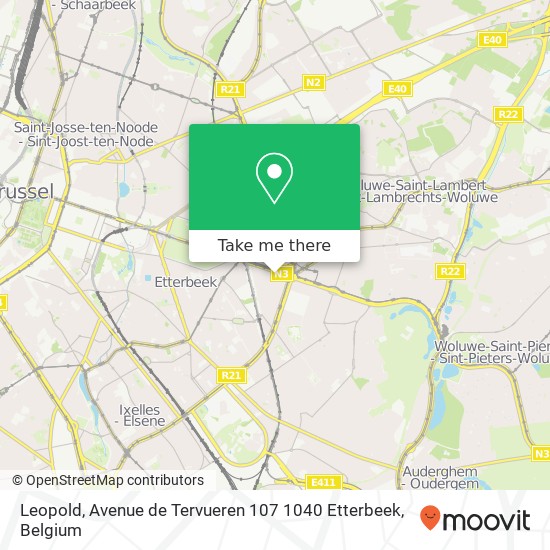 Leopold, Avenue de Tervueren 107 1040 Etterbeek plan