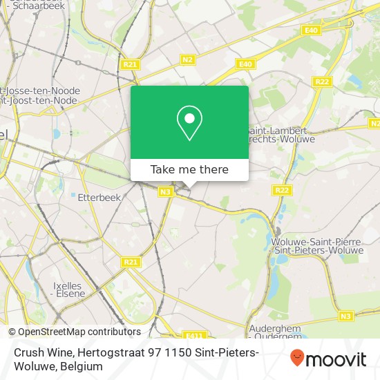 Crush Wine, Hertogstraat 97 1150 Sint-Pieters-Woluwe map