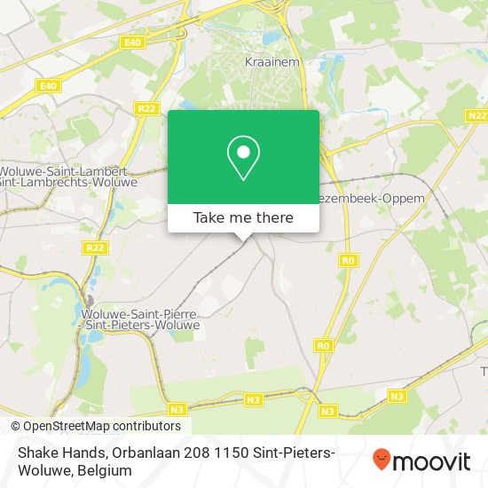 Shake Hands, Orbanlaan 208 1150 Sint-Pieters-Woluwe map