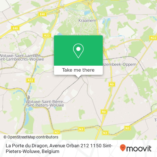 La Porte du Dragon, Avenue Orban 212 1150 Sint-Pieters-Woluwe plan