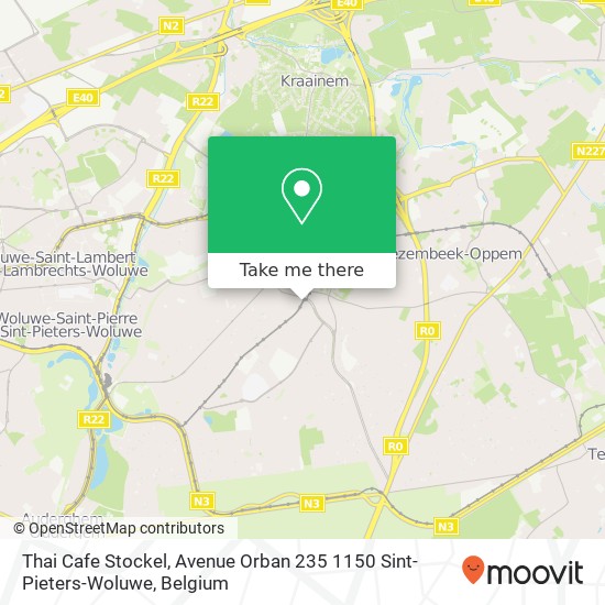 Thai Cafe Stockel, Avenue Orban 235 1150 Sint-Pieters-Woluwe plan