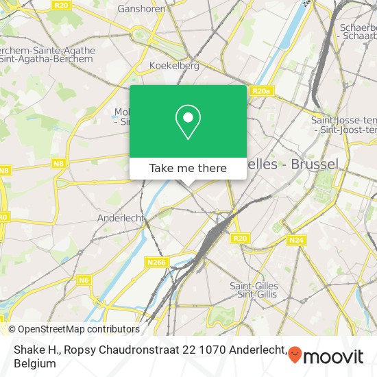 Shake H., Ropsy Chaudronstraat 22 1070 Anderlecht map