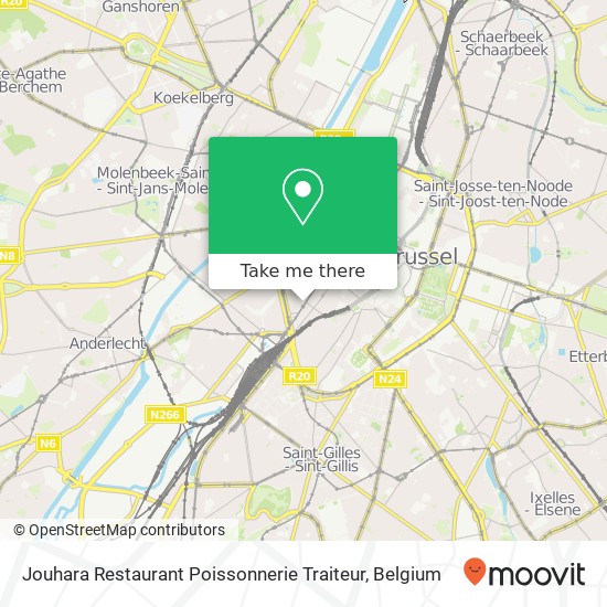 Jouhara Restaurant Poissonnerie Traiteur, Boulevard Maurice Lemonnier 157 1000 Bruxelles plan
