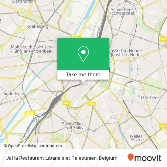 Jaffa Restaurant Libanais et Palestinien, Rue Haute 23 1000 Bruxelles map