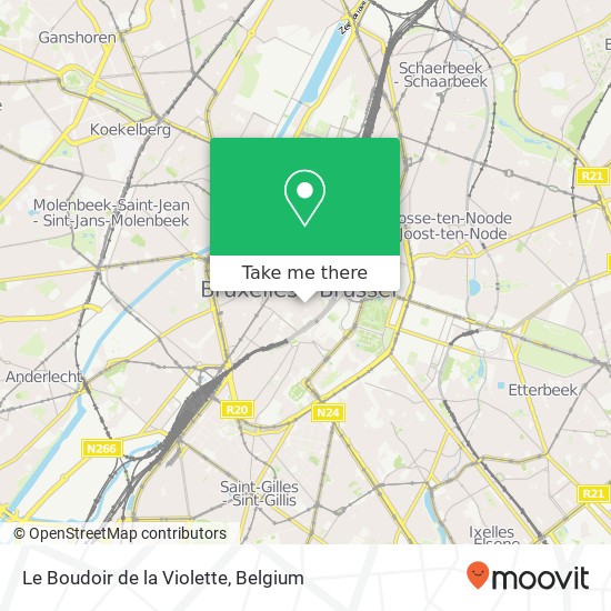 Le Boudoir de la Violette, Rue de la Violette 40 1000 Brussel map