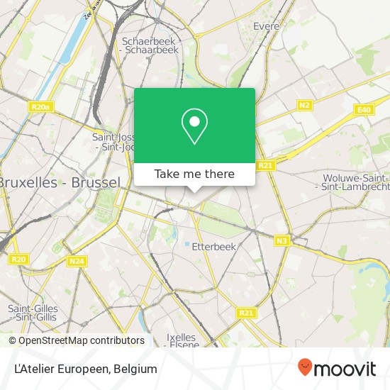 L'Atelier Europeen, Rue Franklin 28 1000 Brussel map