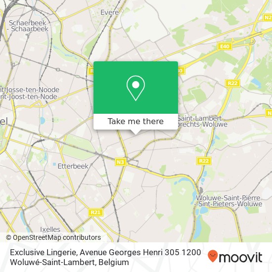 Exclusive Lingerie, Avenue Georges Henri 305 1200 Woluwé-Saint-Lambert map