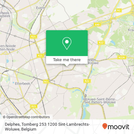 Delphes, Tomberg 253 1200 Sint-Lambrechts-Woluwe map