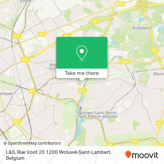 L&S, Rue Voot 20 1200 Woluwé-Saint-Lambert plan