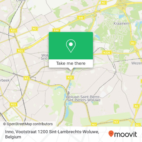 Inno, Vootstraat 1200 Sint-Lambrechts-Woluwe map