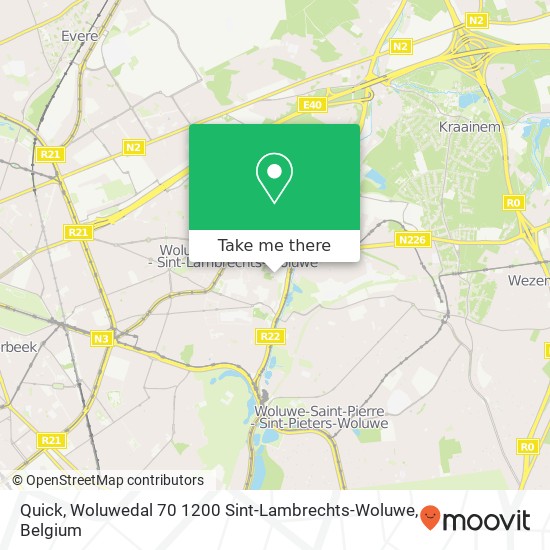 Quick, Woluwedal 70 1200 Sint-Lambrechts-Woluwe plan