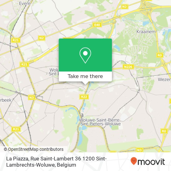 La Piazza, Rue Saint-Lambert 36 1200 Sint-Lambrechts-Woluwe plan