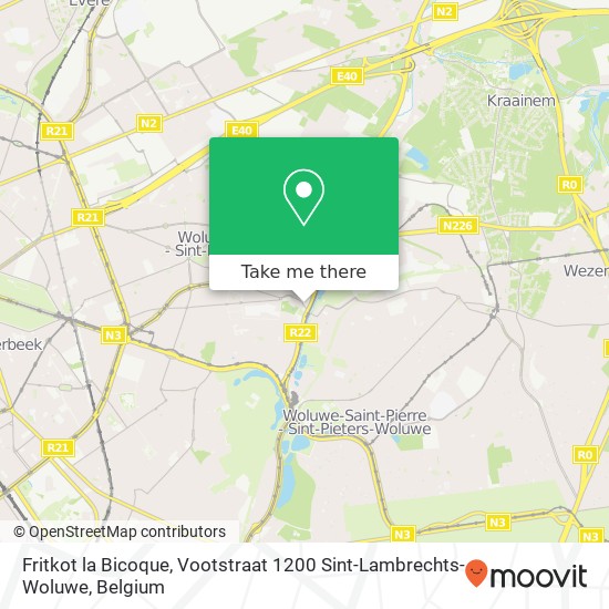 Fritkot la Bicoque, Vootstraat 1200 Sint-Lambrechts-Woluwe plan