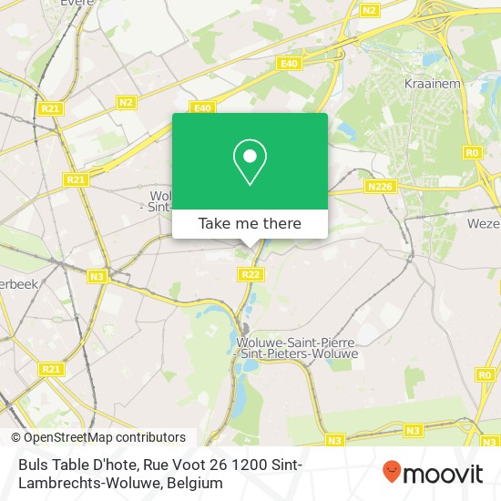 Buls Table D'hote, Rue Voot 26 1200 Sint-Lambrechts-Woluwe map