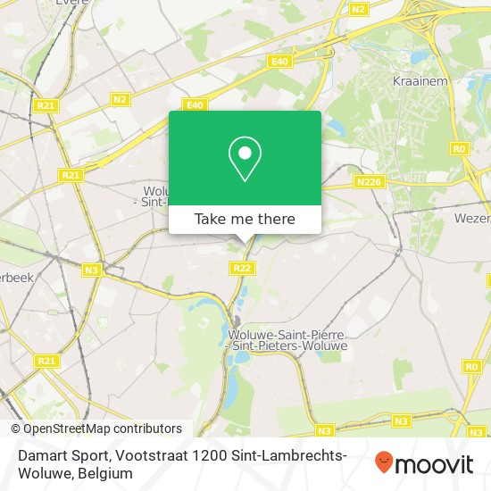 Damart Sport, Vootstraat 1200 Sint-Lambrechts-Woluwe plan