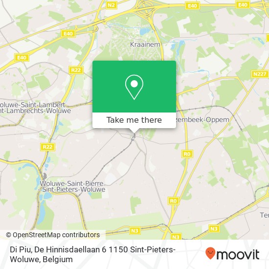 Di Piu, De Hinnisdaellaan 6 1150 Sint-Pieters-Woluwe plan
