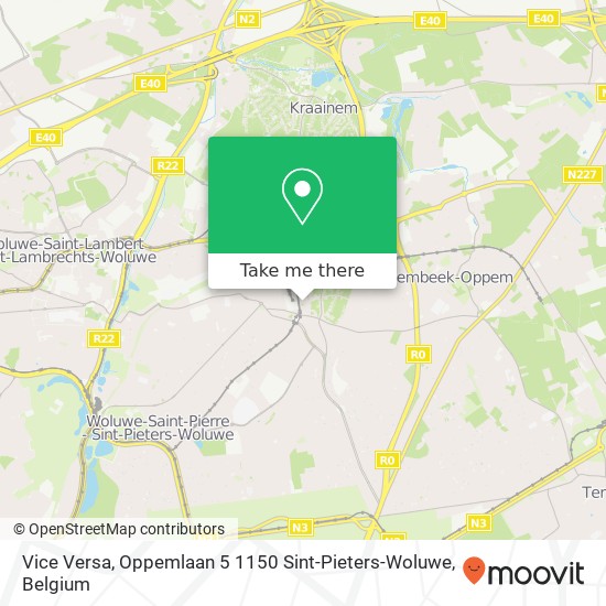 Vice Versa, Oppemlaan 5 1150 Sint-Pieters-Woluwe plan