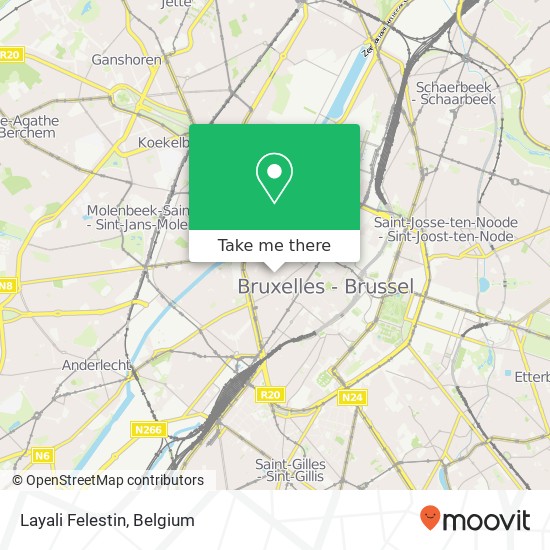 Layali Felestin, 't Kintstraat 1000 Brussel map