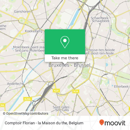 Comptoir Florian - la Maison du the, Plattesteen 11 1000 Brussel map