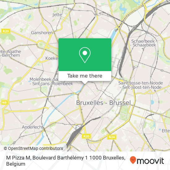 M Pizza M, Boulevard Barthélémy 1 1000 Bruxelles plan