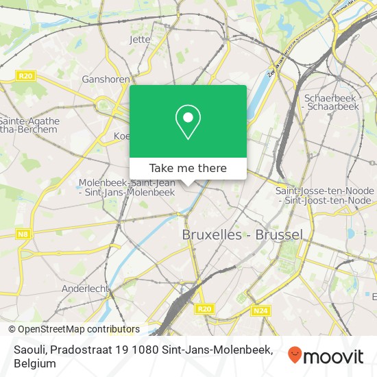 Saouli, Pradostraat 19 1080 Sint-Jans-Molenbeek plan