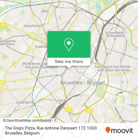 The Gog's Pizza, Rue Antoine Dansaert 172 1000 Bruxelles map